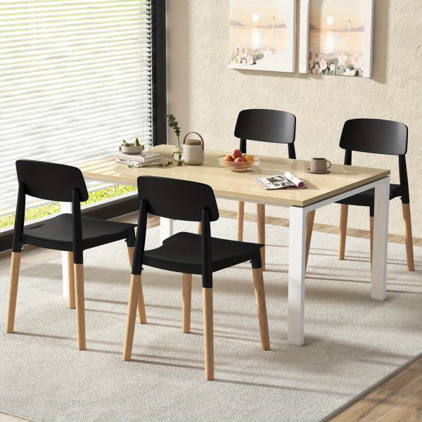 Homasis Dining Side Chairs Set of 4 w/ Ergonomic Backrest Wide Seat & Sturdy Wooden Legs