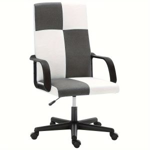 High Back Fabric Office Chair with Thick Seat Cushion, Adjustable Rolling Task Chair for Home Office, Reading, and Study