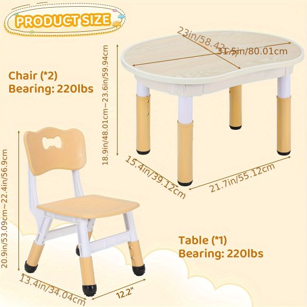 Adjustable Graffiti Kids Table and Chair Set with Height-Adjustable Toddler Table and Chairs